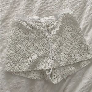 White lace shorts